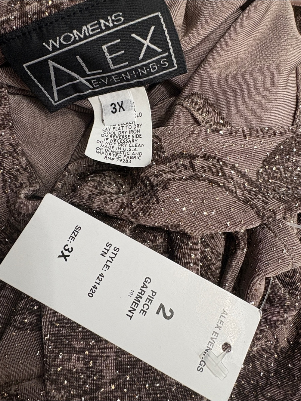 ALEX EVENINGS Sparkle Taupe Knit Cardigan & Tank Set Size 3X — NWT -- STUNNING!! - Picture 6 of 11